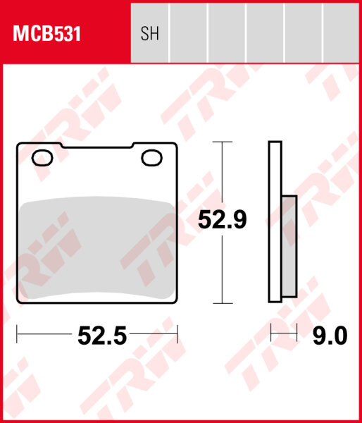 Kawasaki ZXR 750 R, Bj. 91-92, ZX750K, Bremsbeläge hinten, TRW Lucas MCB531, Organic Allround