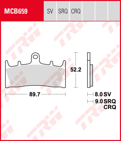 Kawasaki ZX-9R 900 Ninja, Bj. 98-99, ZX900C, Bremsbeläge vorne, TRW Lucas MCB659, Organic Allround