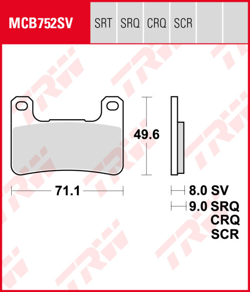 Kawasaki Z 1000 , ABS, Bj. 10-13, ZRT00D, Bremsbeläge vorne, TRW Lucas MCB752SV, Sinter Street