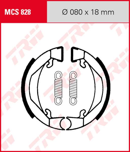 KTM SX 50 Pro Senior, Bj. 02-03, Bremsbeläge hinten, TRW Lucas MCS828 Bremsbacken