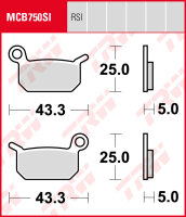 KTM SX 65, Bj. 04-08, Bremsbeläge hinten, TRW Lucas...