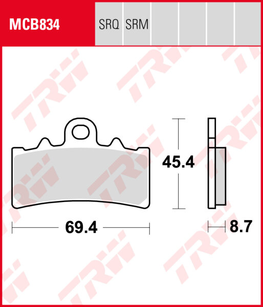 KTM 125 Duke, Bj. 11-12, Bremsbeläge vorne, TRW Lucas MCB834, Organic Allround