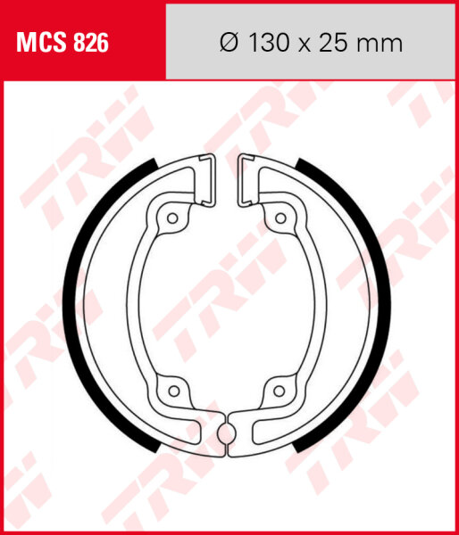 Kymco 125 Movie XL, Bj. 01-09, S51, Bremsbeläge hinten, TRW Lucas MCS826 Bremsbacken