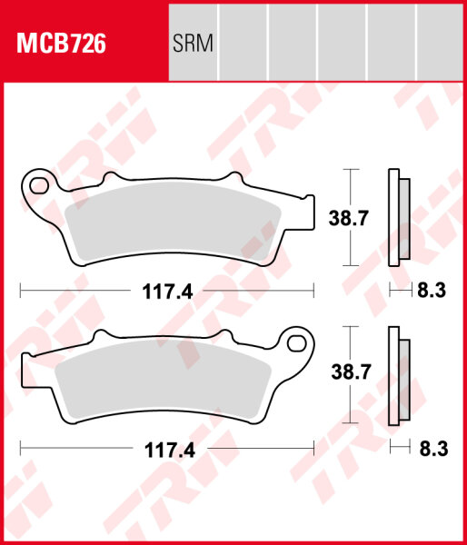 Malaguti K 400 Madison, Bj. 01-, ZJM61, Bremsbeläge vorne, TRW Lucas MCB726SRM, Sinter Maxi Scooter