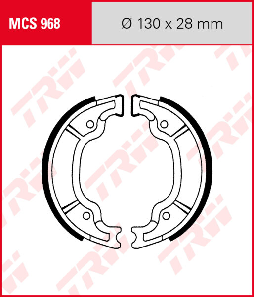 MBK YN 100 Ovetto, Bj. 00-, SB04, Bremsbeläge hinten, TRW Lucas MCS968 Bremsbacken