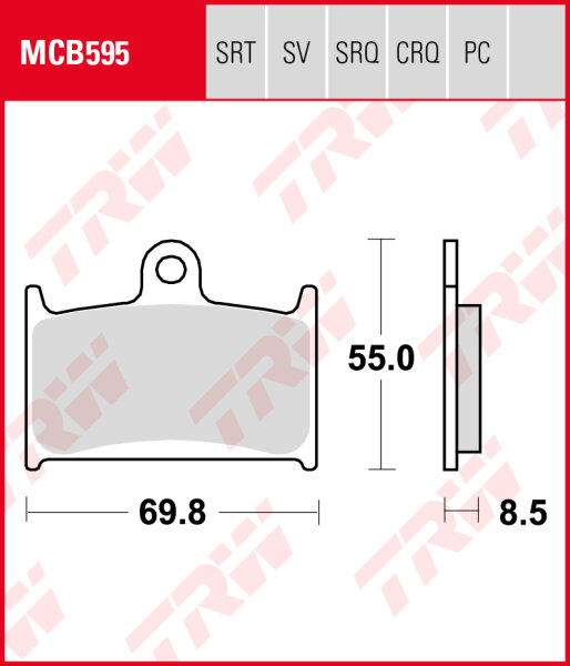 MUZ MZ 1000 ST, Bj. 05-, Bremsbeläge vorne, TRW Lucas MCB595SV, Sinter Street