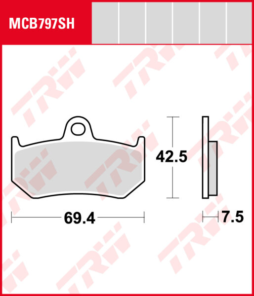 MV Agusta 750 Brutale, Brutale S, Bj. 01-06, F4, Bremsbeläge hinten, TRW Lucas MCB797SH, Sinter Street