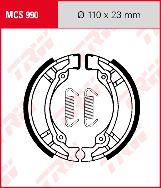 PGO 90 Galaxy, Bj. 92-, Bremsbeläge hinten, TRW Lucas MCS990 Bremsbacken