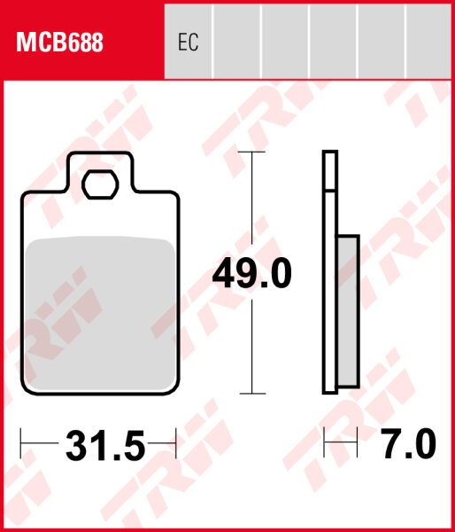 Piaggio 150 Hexagon, Bj. 96-97, EX, Bremsbeläge vorne, TRW Lucas MCB688, Organic Allround