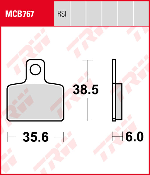 Sherco 80 Trials 0.8, Bj. 05-, Bremsbeläge hinten, TRW Lucas MCB767, Organic Allround