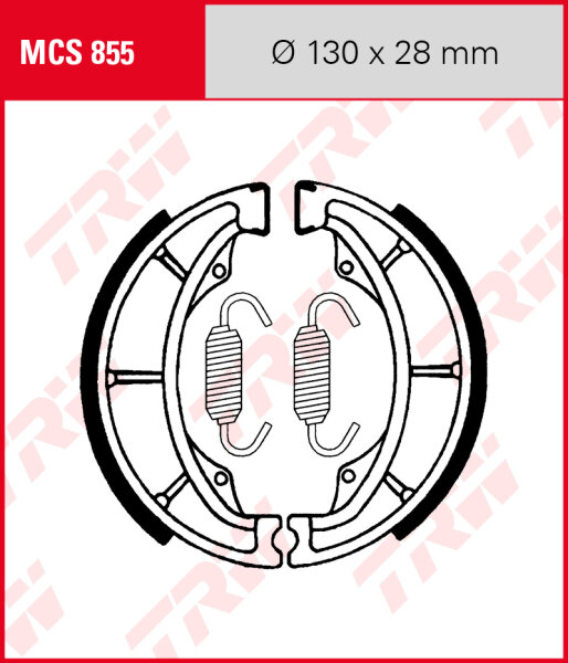 Sinnis QM 125 Apache (Trommelbremse), Bj. 09-, Bremsbeläge hinten, TRW Lucas MCS855 Bremsbacken