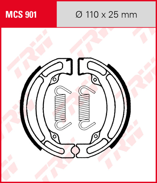 Suzuki TS 100 ER, Bj. 82-, Bremsbeläge hinten, TRW Lucas MCS901 Bremsbacken