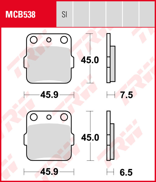 Suzuki RM 125, Bj. 88, RF13A, Bremsbeläge hinten, TRW Lucas MCB538SI, Sinter Offroad