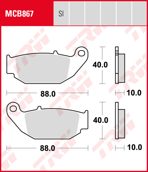 Suzuki GSX-R 150 ABS, Bj. 17-, Bremsbeläge hinten, TRW Lucas MCB867, Organic Allround