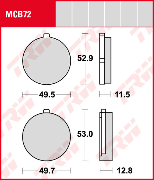 Suzuki GT 200 N, E, Bj. 79-81, GT200, Bremsbeläge vorne, TRW Lucas MCB72, Organic Allround