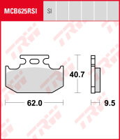 Suzuki TS 200 R, Bj. 89-, Bremsbeläge hinten, TRW...