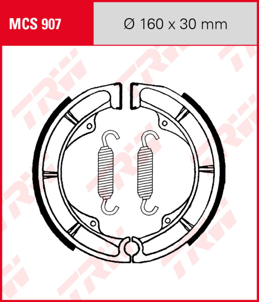 Suzuki GSX 400 E, Bj. 82-84, GK53C, Bremsbeläge hinten, TRW Lucas MCS907 Bremsbacken
