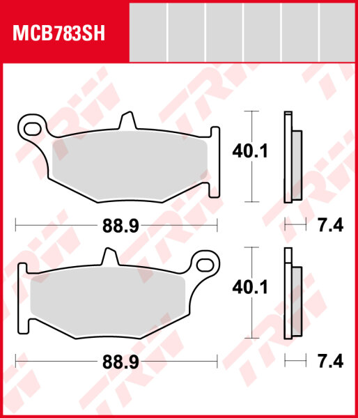 Suzuki GSX-R 600, Bj. 06-07, WVCE, Bremsbeläge hinten, TRW Lucas MCB783SH, Sinter Street