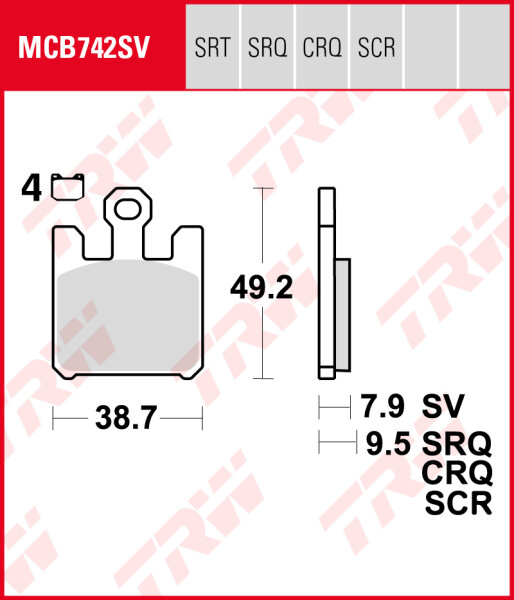 Suzuki GSX-R 1000, Bj. 03, WVBZ, Bremsbeläge vorne, TRW Lucas MCB742SV, Sinter Street