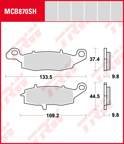 Suzuki VLR 1800 C 1800 R Intruder, Bj. 08-13, WVCT, Bremsbeläge hinten, TRW Lucas MCB870SH, Sinter Street