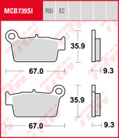 TM 250, F, Bj. 05-, Bremsbeläge hinten, TRW Lucas...