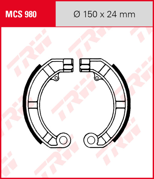 Vespa PX 125, Bj. 02-, M09, Bremsbeläge hinten, TRW Lucas MCS980 Bremsbacken