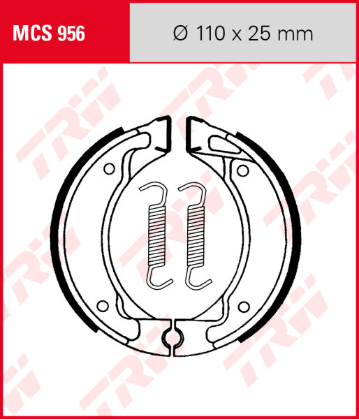 Yamaha RSX 100, Bj. 80-81, 1Y8, Bremsbeläge hinten, TRW Lucas MCS956 Bremsbacken