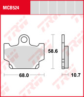 Yamaha SR 125 SE, Bj. 92-96, 10F, Bremsbeläge vorne, TRW Lucas MCB524, Organic Allround