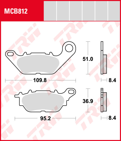 Yamaha 135 Crypton, Sniper, Bj. 06-08, Bremsbeläge vorne, TRW Lucas MCB812, Organic Allround