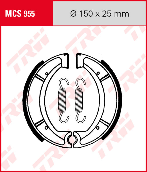 Yamaha RD 200 DX, Bj. 78-80, Bremsbeläge hinten, TRW Lucas MCS955 Bremsbacken