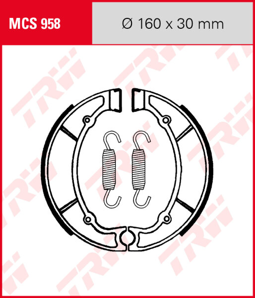 Yamaha XS 360 SE, Bj. 76, 1U4, Bremsbeläge hinten, TRW Lucas MCS958 Bremsbacken