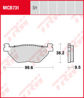 Yamaha SCR 950 A, Bj. 17-, VN07, Bremsbeläge hinten,...