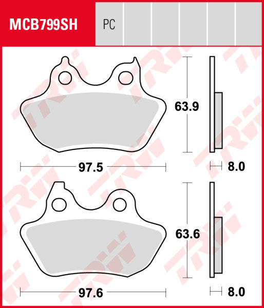 TRW Bremsbeläge Satz MCB799PC, performance comfort, mit ABE