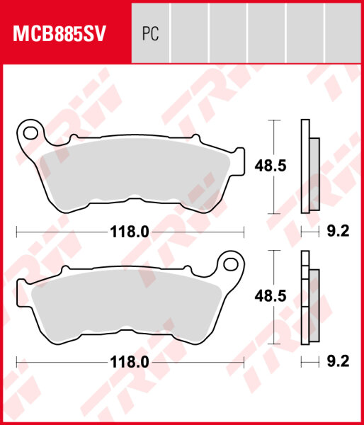 TRW Bremsbeläge Satz MCB885PC, performance comfort, mit ABE