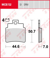 TRW Bremsbeläge Satz MCB732, allround organic, mit ABE