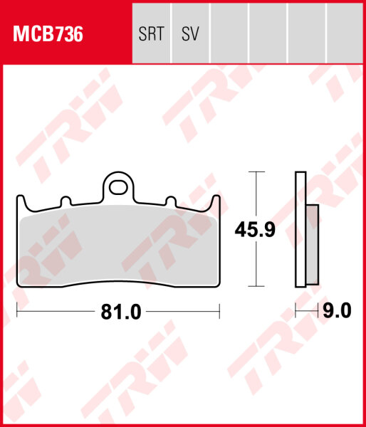 TRW Bremsbeläge Satz MCB736SRT, sinter road & track, mit ABE